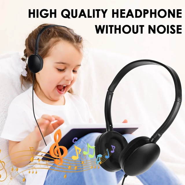 Alt view image 6 of 7 - Kids Headphone Bulk 24 Pack for Classroom School,Wholesale Earphones Class Set for Students Teens Children and Adult 3.5mm Jack (Black)