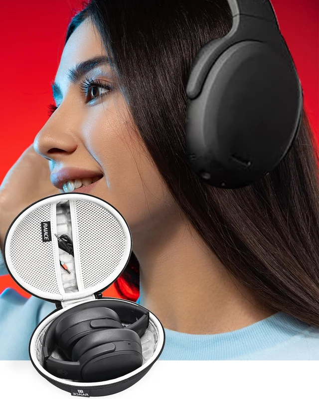 Alt view image 6 of 6 - Hard Travel Carrying Case Compatible with Skullcandy Crusher Over-Ear Headphones. (Case Only, Not Include The Device)-Black(Gray Lining)