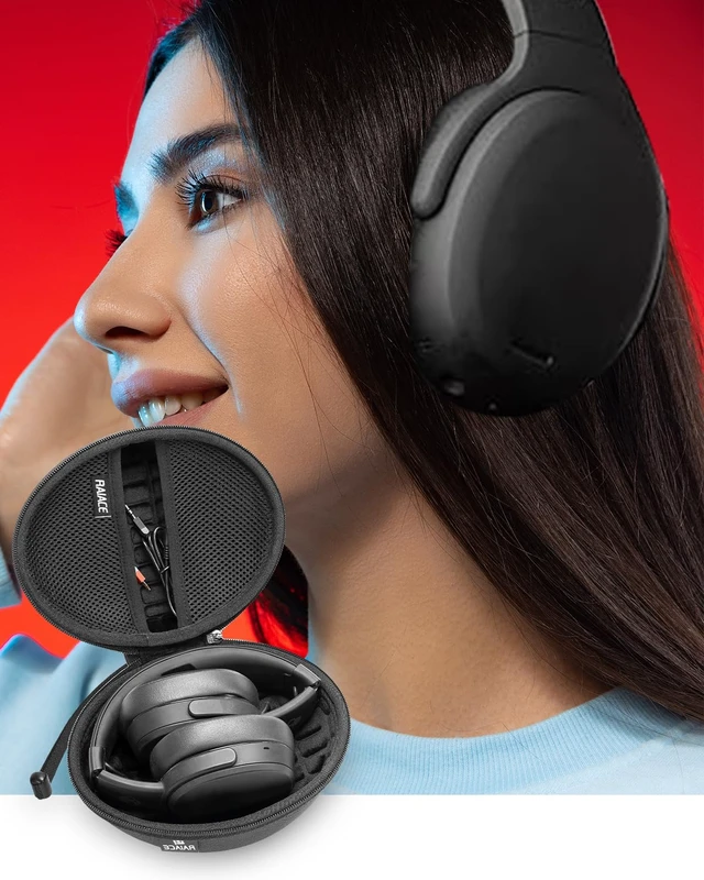 Alt view image 6 of 6 - Hard Travel Carrying Case Compatible with Skullcandy Crusher Over-Ear Headphones. (Case Only, Not Include The Device)-Black(Black Lining)