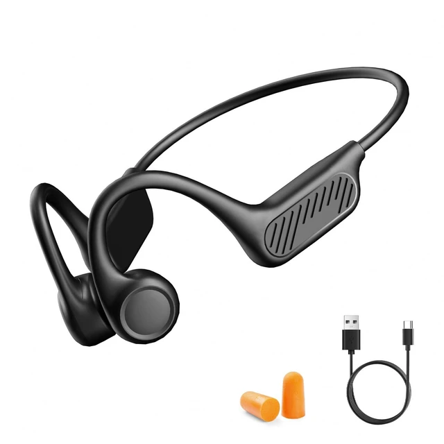 Main image of Bone Conduction Headphones, Open Ear Headphones Bluetooth 6.0, Wireless Sports Headphones with 10 Hours Playtime, Lightweight Comfort, IP54 Waterproof for Cycling, Gym, Running (Black)