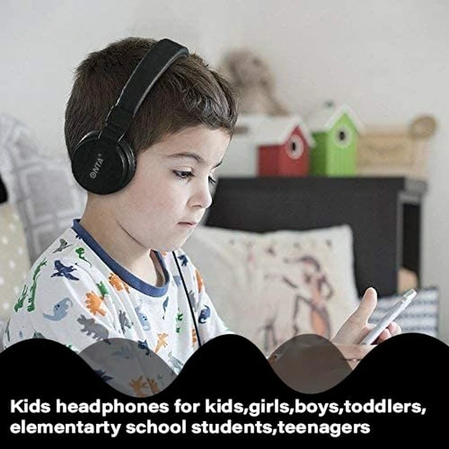Alt view image 7 of 7 - Kids Wired Headphones with Cord - School Student Headset, Toddler Earphones, Safe Volume, 3.5mm Jack, On-Ear for iPad, Tablet, Laptop, Travel, Black