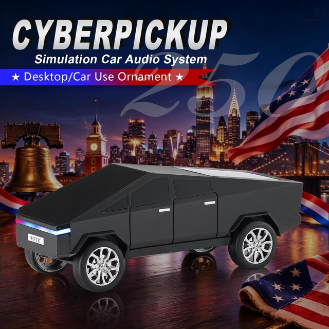 Alt view image 2 of 7 - WS-580 Cyberpunk Truck Bluetooth Speaker with Display (Black) Cyberpunk Truck Design, Display Screen & LED Lights, TWS Stereo & FM Radio, USB/TF Playback, Built-In Mic