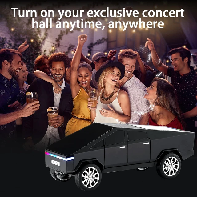 Alt view image 7 of 7 - WS-580 Cyberpunk Truck Bluetooth Speaker with Display (Black) Cyberpunk Truck Design, Display Screen & LED Lights, TWS Stereo & FM Radio, USB/TF Playback, Built-In Mic