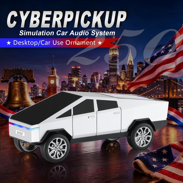 Alt view image 2 of 7 - WS-580 Cyberpunk Truck Bluetooth Speaker with Display (Silver) Cyberpunk Truck Design, Display Screen & LED Lights, TWS Stereo & FM Radio, USB/TF Playback, Built-In Mic