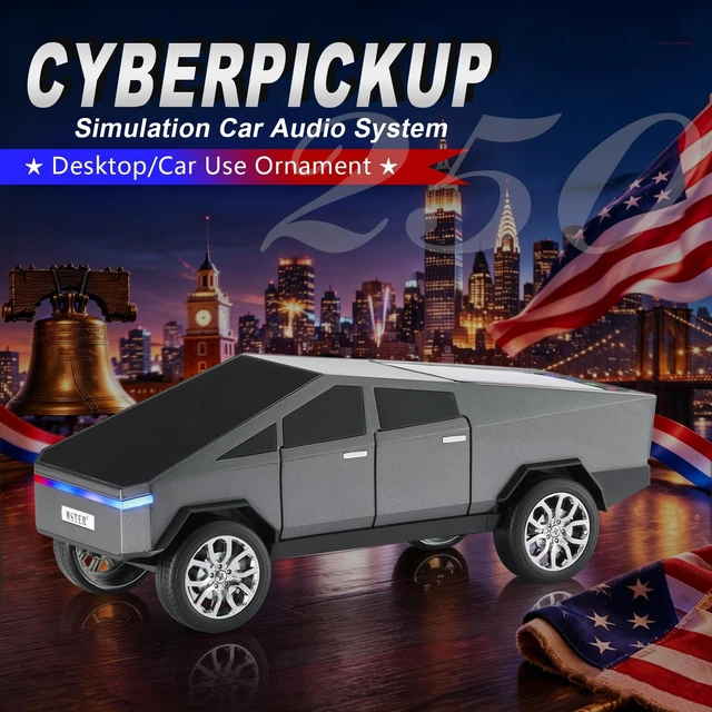 Alt view image 2 of 7 - WS-580 Cyberpunk Truck Bluetooth Speaker with Display (Gray) Cyberpunk Truck Design, Display Screen & LED Lights, TWS Stereo & FM Radio, USB/TF Playback, Built-In Mic