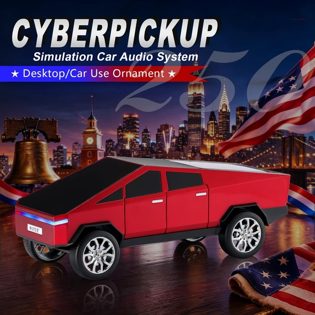 Alt view image 2 of 7 - WS-580 Cyberpunk Truck Bluetooth Speaker with Display (Red) Cyberpunk Truck Design, Display Screen & LED Lights, TWS Stereo & FM Radio, USB/TF Playback, Built-In Mic
