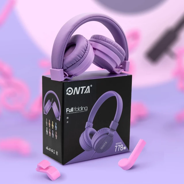 Alt view image 7 of 7 - ® Foldable on Ear Headphones for Children, Adjustable Lightweight Earphones for Phones/iPhone/Tablets/iPad/PC/MP3/MP4 (Purple)