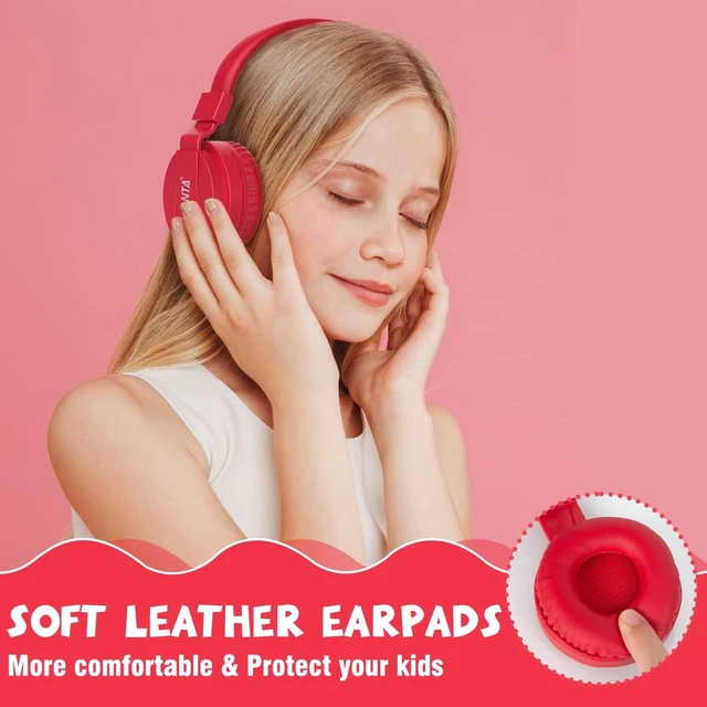 Alt view image 4 of 7 - Kids Headphones for Boys Girls - Child Student Headset Wired Plug Toddler Earphones School Teen on Ear for Ipad Computer Smart Phone Fire Tablet Laptop Plane Travel Game (red)
