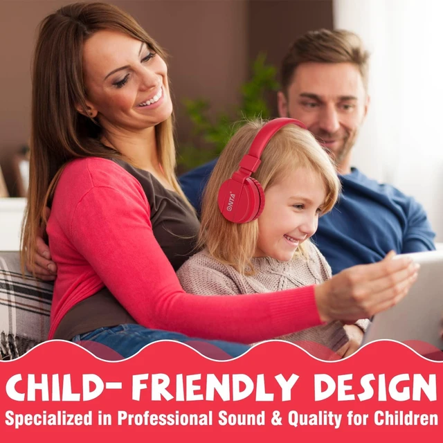 Alt view image 5 of 7 - Kids Headphones for Boys Girls - Child Student Headset Wired Plug Toddler Earphones School Teen on Ear for Ipad Computer Smart Phone Fire Tablet Laptop Plane Travel Game (red)