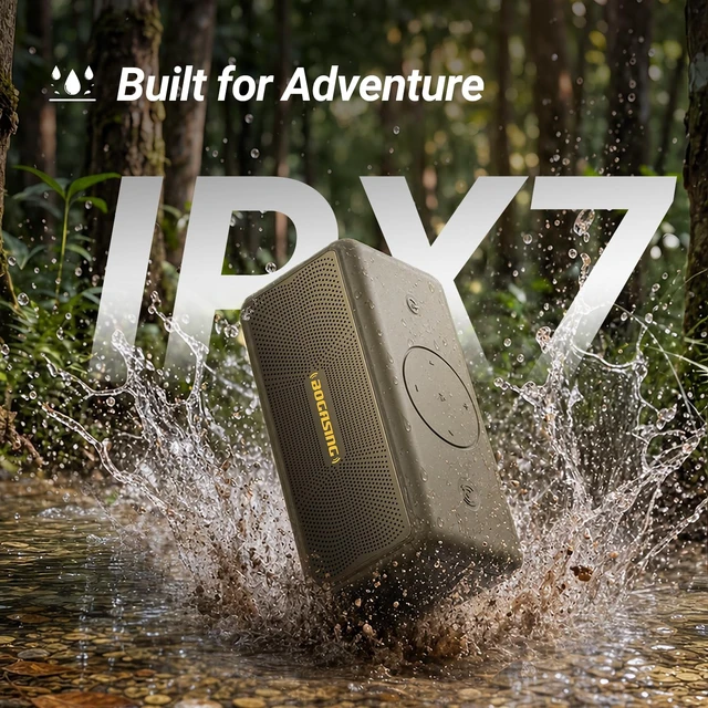 Alt view image 3 of 7 - M5 Portable Bluetooth Speaker with 40W Immersive Stereo Sound Dual Opposing Drivers, Punchy Bass, IPX7 Waterproof, Up to 30H Playtime, EQ, TF Card, AUX & USB Drive Playback