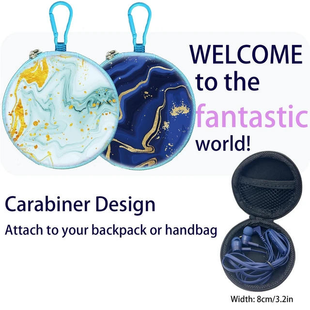 Alt view image 2 of 7 - 2-Pack Teens Wired Earbuds with Cases, 3.5mm School Headphones,Starry Beach 2-Pack Teens Wired Student Earbuds with Carabiner Clips to Attach on School Backpacks, Aesthetic Cases & Eartips