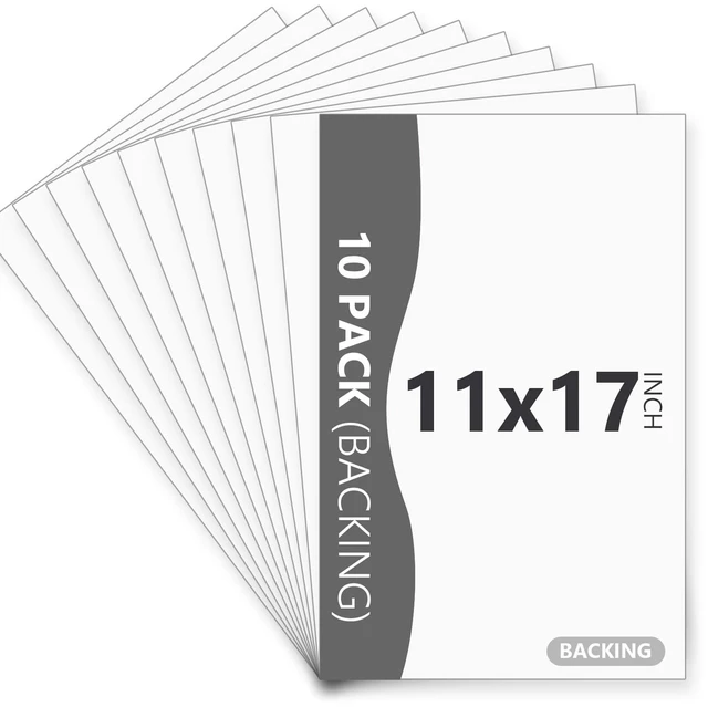 Main image of 10 Pack White Backing Board, 11x17 Uncut Picture Frame Mat Boards Acid Free Matte Backerboards for Pictures, Photos, and Prints