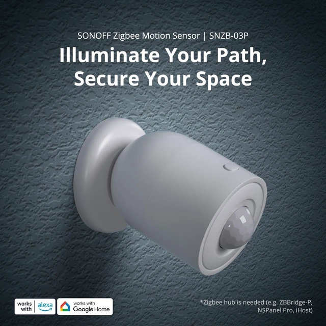 Alt view image 2 of 7 - SNZB-03P Zigbee Motion Sensor, 3-Year Battery Life, for Alert System and Automations Wireless Motion Detector, Zigbee Bridge Required, Batteries Included (1 Pack)