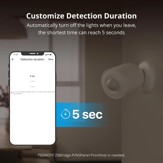 Alt view image 5 of 7 - SNZB-03P Zigbee Motion Sensor, 3-Year Battery Life, for Alert System and Automations Wireless Motion Detector, Zigbee Bridge Required, Batteries Included (1 Pack)