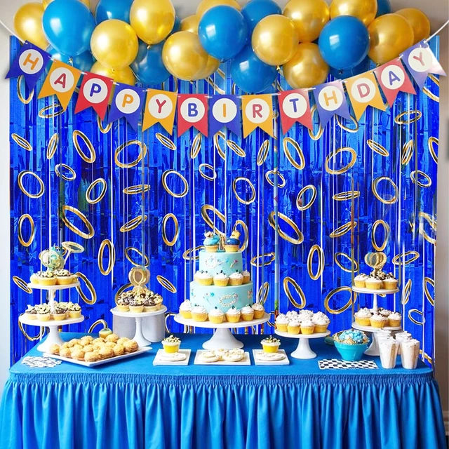 Alt view image 6 of 7 - Cartoon Hedgehog Birthday Party Decoration, Including 2 Pack Ring Pattern Streamers, 21pcs Balloons & 1pcs Birthday Banner for Cartoon Hedgehog Themed Party Supplies