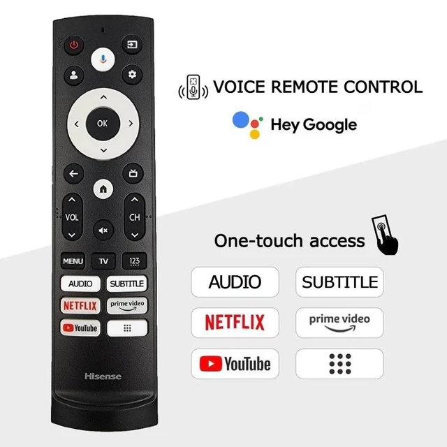 Alt view image 4 of 7 - OEM Replacement Remote Control for All Hisense UHD 4K ULED Smart Google TVs with Voice Control (Audio/Subtitle/Netflix/Prime Video/YouTube/Menu)