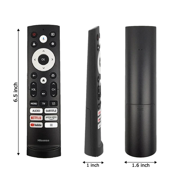 Alt view image 7 of 7 - OEM Replacement Remote Control for All Hisense UHD 4K ULED Smart Google TVs with Voice Control (Audio/Subtitle/Netflix/Prime Video/YouTube/Menu)
