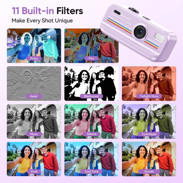 Alt view image 4 of 7 - Mini Keychain Camera, 1080P Mini Digital Camera with 32GB Card 2MP 0.96 Inch Tiny Camera, 16X Digital Zoom, 1080P HD Video, Rechargeable Battery, Micro Camera for Travel, Purple