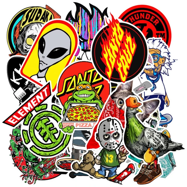 Main image of 100 PCS Cool Stickers Pack,Vinyl Waterproof Stickers for Water Bottles Skateboard Laptop Luggage Computer Bike Phone, Stickers for Adults