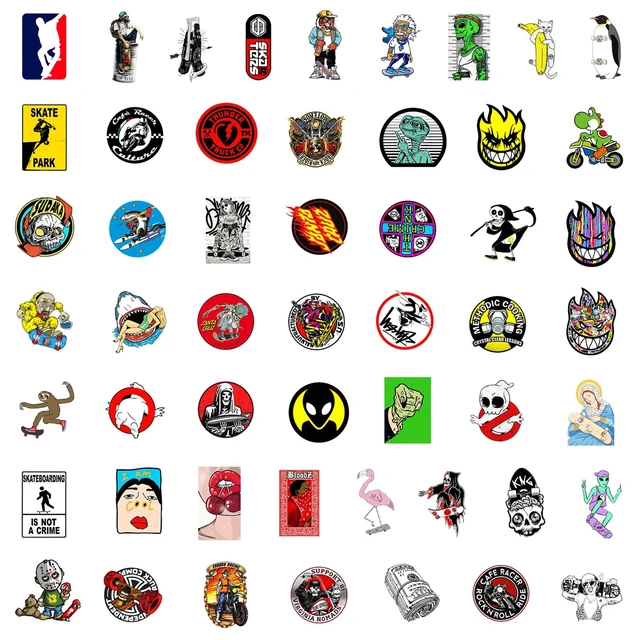 Alt view image 2 of 7 - 100 PCS Cool Stickers Pack,Vinyl Waterproof Stickers for Water Bottles Skateboard Laptop Luggage Computer Bike Phone, Stickers for Adults