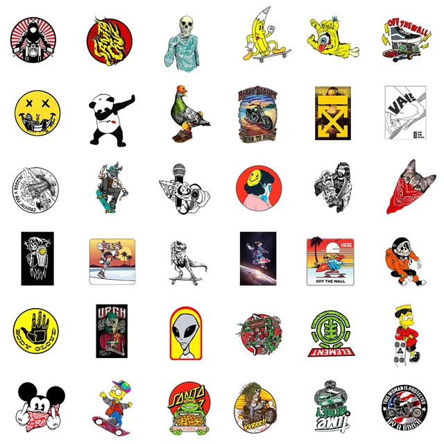 Alt view image 3 of 7 - 100 PCS Cool Stickers Pack,Vinyl Waterproof Stickers for Water Bottles Skateboard Laptop Luggage Computer Bike Phone, Stickers for Adults