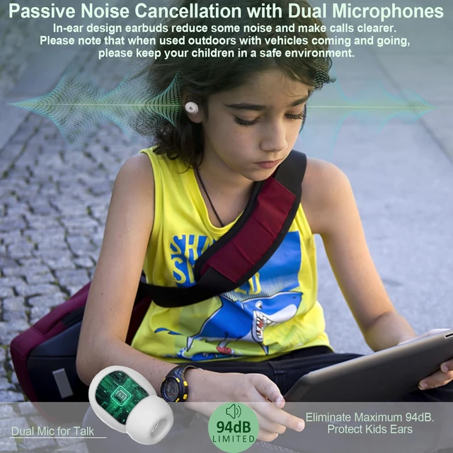 Alt view image 4 of 7 - Kids Earbuds, 85dB Safe Volume, 30H Playtime, Kids Bluetooth Earbuds, Cat Wireless Earbuds for Girls Boys Teen ages 7+, Waterproof, Touch Controls, School Travel, Christmas Birthday Gifts for Kids