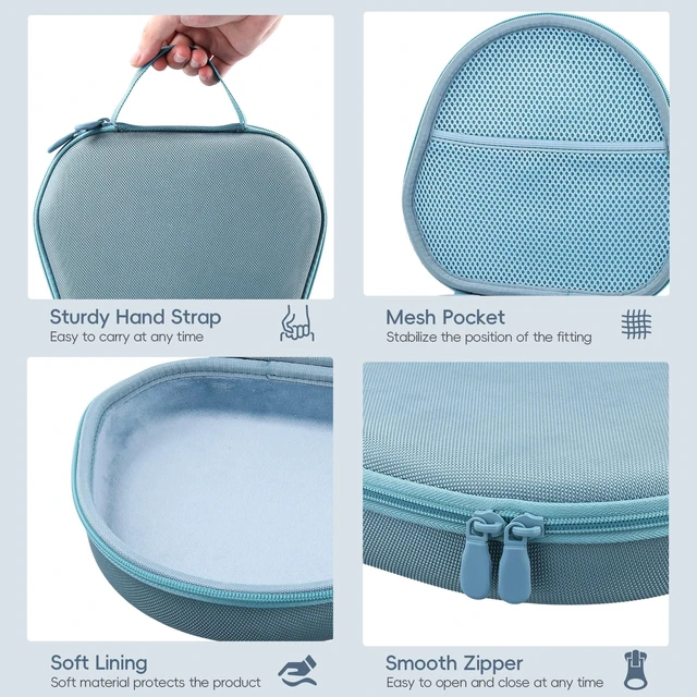 Alt view image 4 of 7 - Hard Carrying Case for Apple AirPods Max 2/Apple AirPods Max Wireless Over-Ear Headphones,Light Blue Case
