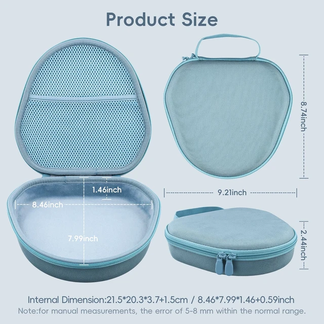Alt view image 5 of 7 - Hard Carrying Case for Apple AirPods Max 2/Apple AirPods Max Wireless Over-Ear Headphones,Light Blue Case