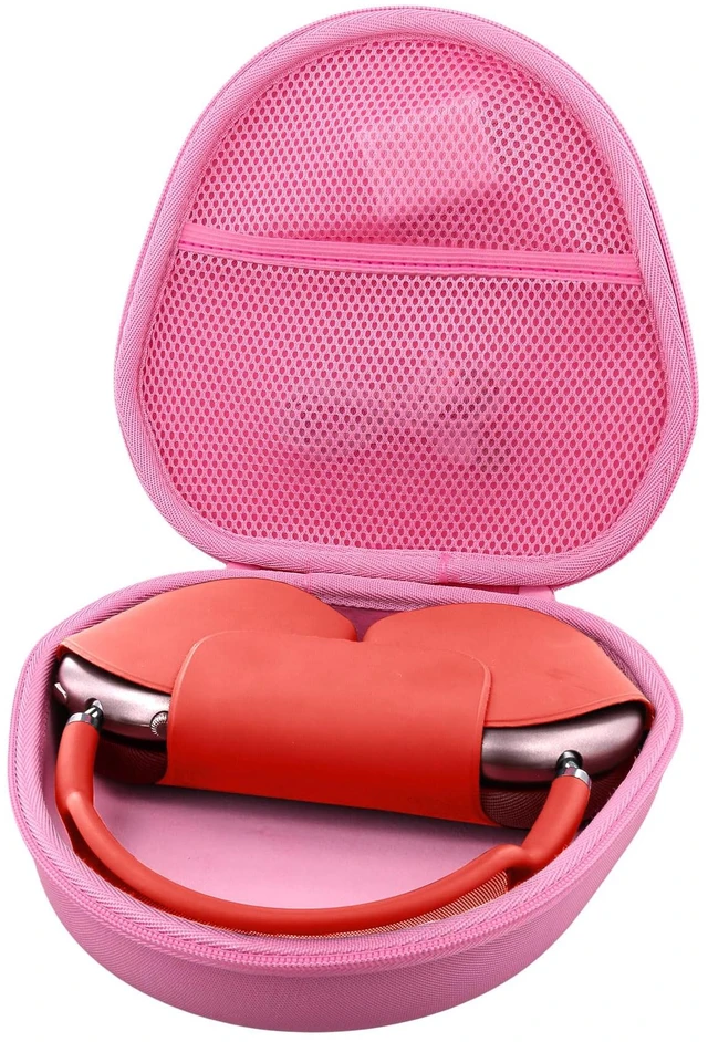 Main image of Case for Apple Airpods Max/Max 2 Wireless Over-Ear Headphones,Pink EVA Hard Shell, Mesh Pocket Accessory Storage, Travel-Ready Portable Storage for Apple Airpods Max 2 Headphones