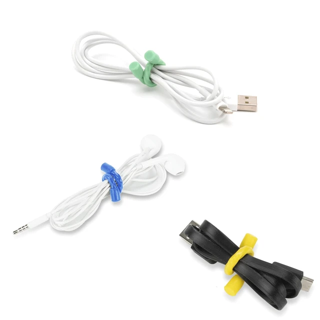 Alt view image 6 of 7 - 20 PCS Silicone Cable Ties - Reusable Rubber Twist Ties Bendable Steel-Core Cable Ties for Bundling and Holding, All Purpose Cord Tie for Indoor and Outdoor (4"+6"+12"+18"+24")