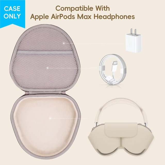 Alt view image 3 of 7 - Case for Apple Airpods Max/Max 2 Wireless Over-Ear Headphones,Sandy EVA Hard Shell, Mesh Pocket Accessory Storage, Travel-Ready Portable Storage for Apple Airpods Max 2 Headphones