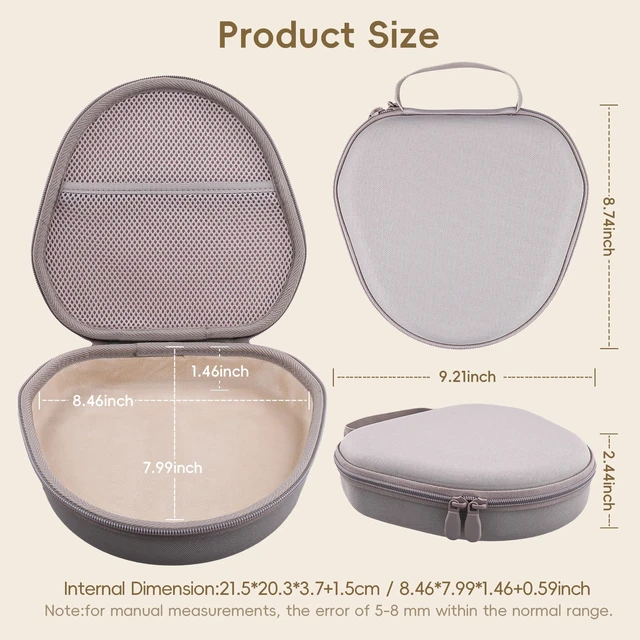 Alt view image 5 of 7 - Case for Apple Airpods Max/Max 2 Wireless Over-Ear Headphones,Sandy EVA Hard Shell, Mesh Pocket Accessory Storage, Travel-Ready Portable Storage for Apple Airpods Max 2 Headphones