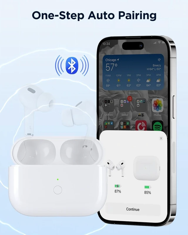 Alt view image 5 of 7 - Charging Case Replacement Compatible with Airpod Pro 2 Charging Case(USB-C) for Airpods Pro 1st 2nd Generation Charging Case with Bluetooth Pairing Sync Button, Support Wireless Charging Case, White