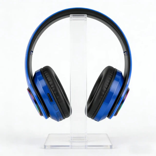 Alt view image 3 of 7 - Wireless Bluetooth Headphones-Colorful Light,Stereo Foldable,Bluetooth 5.0,10 m Range,Stereo Surround,Built-in Microphone,Comfortable affixed Ears