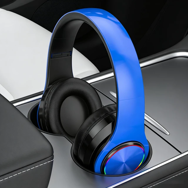 Alt view image 4 of 7 - Wireless Bluetooth Headphones-Colorful Light,Stereo Foldable,Bluetooth 5.0,10 m Range,Stereo Surround,Built-in Microphone,Comfortable affixed Ears