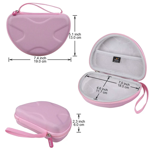 Alt view image 6 of 7 - Case for JBL Junior 320 / Junior 320BT / JR 300BT Kids Headphones -Pink Carrying Case, Water-resistant & Shock-resistant, Soft Inner Lining Protects Headphones, Mesh Pocket Stores USB Cables