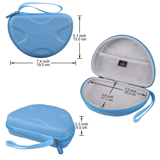 Alt view image 5 of 7 - Case for JBL Junior 320 / Junior 320BT / JR 300BT Kids Headphones -Blue Carrying Case, Water-resistant & Shock-resistant, Soft Inner Lining Protects Headphones, Mesh Pocket Stores USB Cables