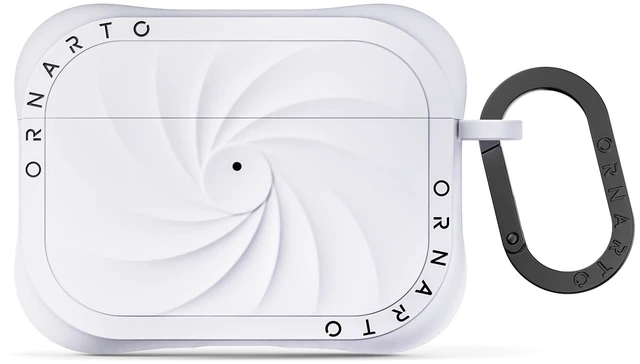 Main image of Vortuxe for AirPods Pro 3 Case, Liquid Silicone, White Velvety Soft Touch, 2X MIL-STD Drop Protection, Elevated Corner Design, Sleek Vortex Pattern, LED Visible, Carabiner Included