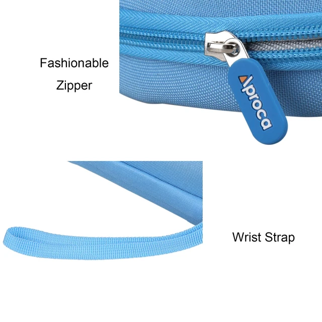 Alt view image 7 of 7 - Case for JBL Junior 320 / Junior 320BT / JR 300BT Kids Headphones -Blue Carrying Case, Water-resistant & Shock-resistant, Soft Inner Lining Protects Headphones, Mesh Pocket Stores USB Cables