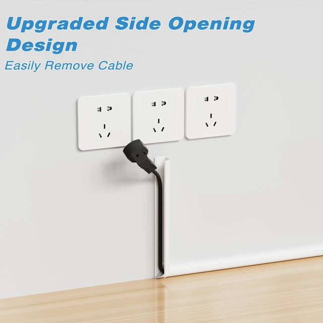 Alt view image 3 of 7 - 78" Silicone Cord Hider for 1 Cord,Flexible Side-Opening White Cord Covers for Wires on Wall Mount TV,Easier Setup for Home Office Self-Adhesive Cable Management Wire Hider,0.54" W x 0.39" H