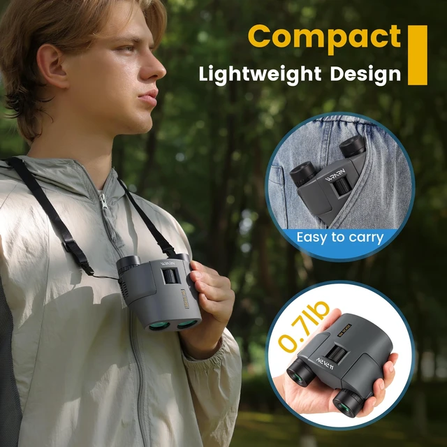 Alt view image 4 of 7 - 20X30 Compact Binoculars for Adults Bird Watching Travel, Grey High Power, Low Light Vision, Large Eyepiece Easy Focus for Sightseeing Hiking Camping Cruise Concert
