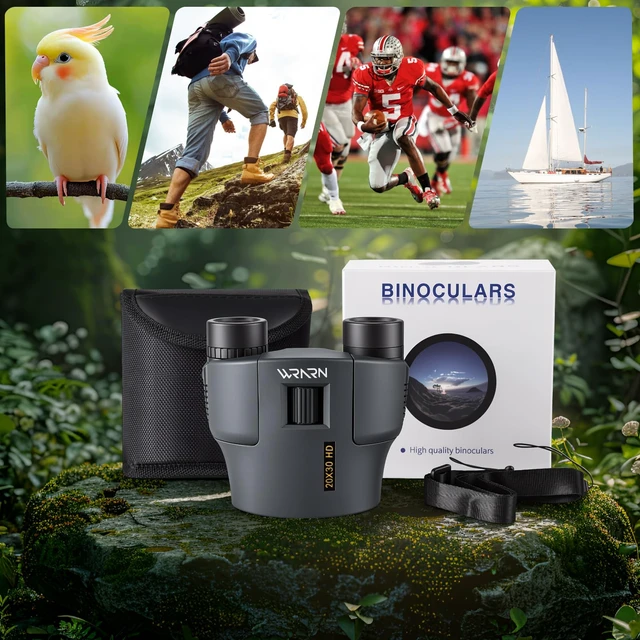 Alt view image 7 of 7 - 20X30 Compact Binoculars for Adults Bird Watching Travel, Grey High Power, Low Light Vision, Large Eyepiece Easy Focus for Sightseeing Hiking Camping Cruise Concert
