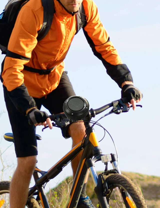 Alt view image 4 of 7 - Outdoor Waterproof Bluetooth Speaker, Wireless Portable Shower Travel Bike Speaker with Subwoofer, Enhanced Bass, Built in Mic for Bicycle Riding, Sports, Pool, Beach, Hiking (Black & Bracket)