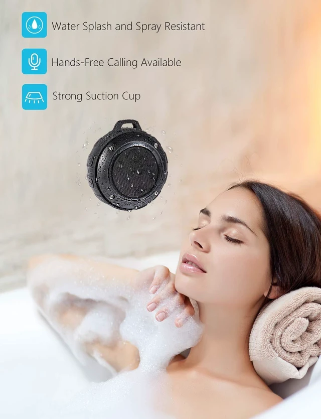 Alt view image 5 of 7 - Outdoor Waterproof Bluetooth Speaker, Wireless Portable Shower Travel Bike Speaker with Subwoofer, Enhanced Bass, Built in Mic for Bicycle Riding, Sports, Pool, Beach, Hiking (Black & Bracket)