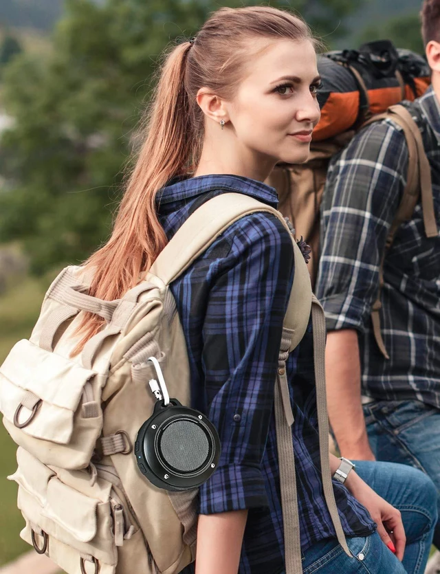 Alt view image 6 of 7 - Outdoor Waterproof Bluetooth Speaker, Wireless Portable Shower Travel Bike Speaker with Subwoofer, Enhanced Bass, Built in Mic for Bicycle Riding, Sports, Pool, Beach, Hiking (Black & Bracket)