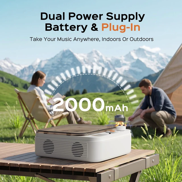 Alt view image 3 of 7 - CD Players for Home with Bluetooth, 2000mAh, Portable CD Player with Remote Desktop CD Player with Speaker Supports CD/USB/Bluetooth/AUX-Output, Gift for Family/Friends
