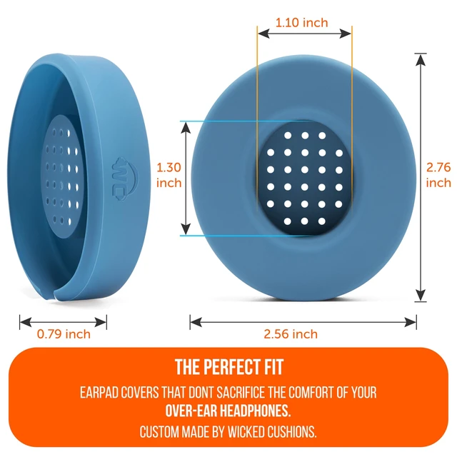 Alt view image 6 of 7 - SweatZ Beats Solo - Patented Sweat Covers for Beats Solo 4, 3 & 2 Made by Wicked Cushions Made with Premium Silicone, Sweatproof, Washable & Preserves Comfort Blue Slate