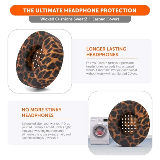 Alt view image 5 of 7 - SweatZ Beats Solo - Patented Sweat Covers for Beats Solo 4, 3 & 2 Made by Wicked Cushions Made with Premium Silicone, Sweatproof, Washable & Preserves Comfort Leopard