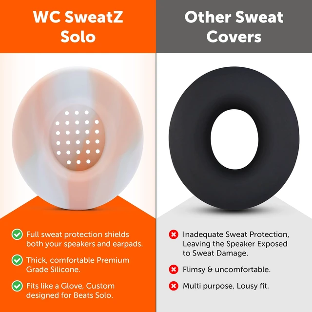 Alt view image 3 of 7 - SweatZ Beats Solo - Patented Sweat Covers for Beats Solo 4, 3 & 2 Made by Wicked Cushions Made with Premium Silicone, Sweatproof, Washable & Preserves Comfort Pink Marble