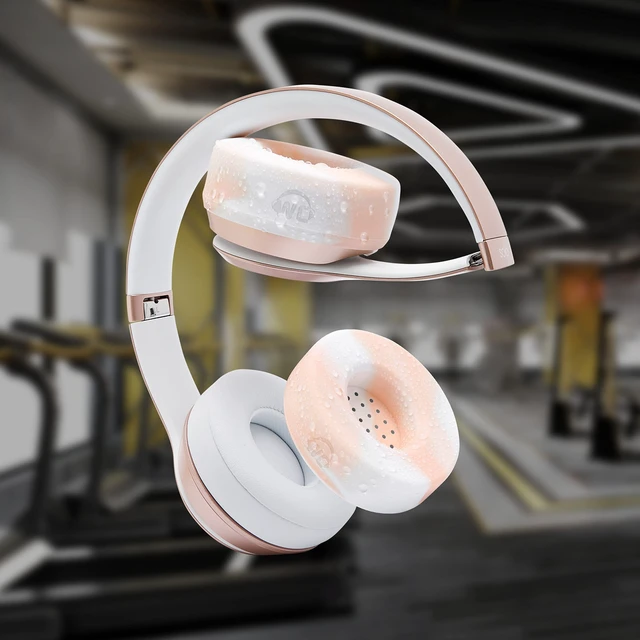 Alt view image 4 of 7 - SweatZ Beats Solo - Patented Sweat Covers for Beats Solo 4, 3 & 2 Made by Wicked Cushions Made with Premium Silicone, Sweatproof, Washable & Preserves Comfort Pink Marble